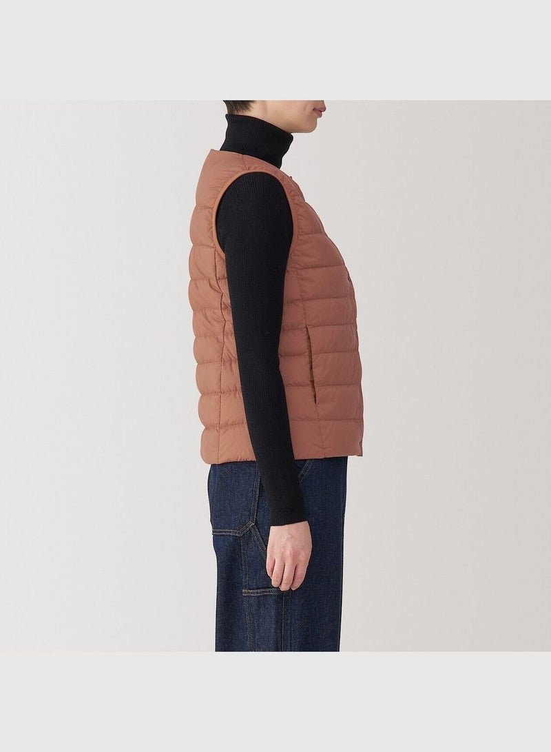 Light Weight Down Collarless Pocketable Vest