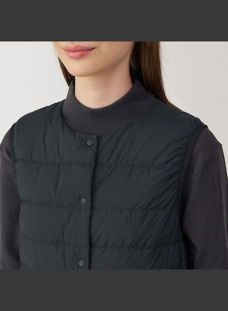 Light Weight Down Collarless Pocketable Vest