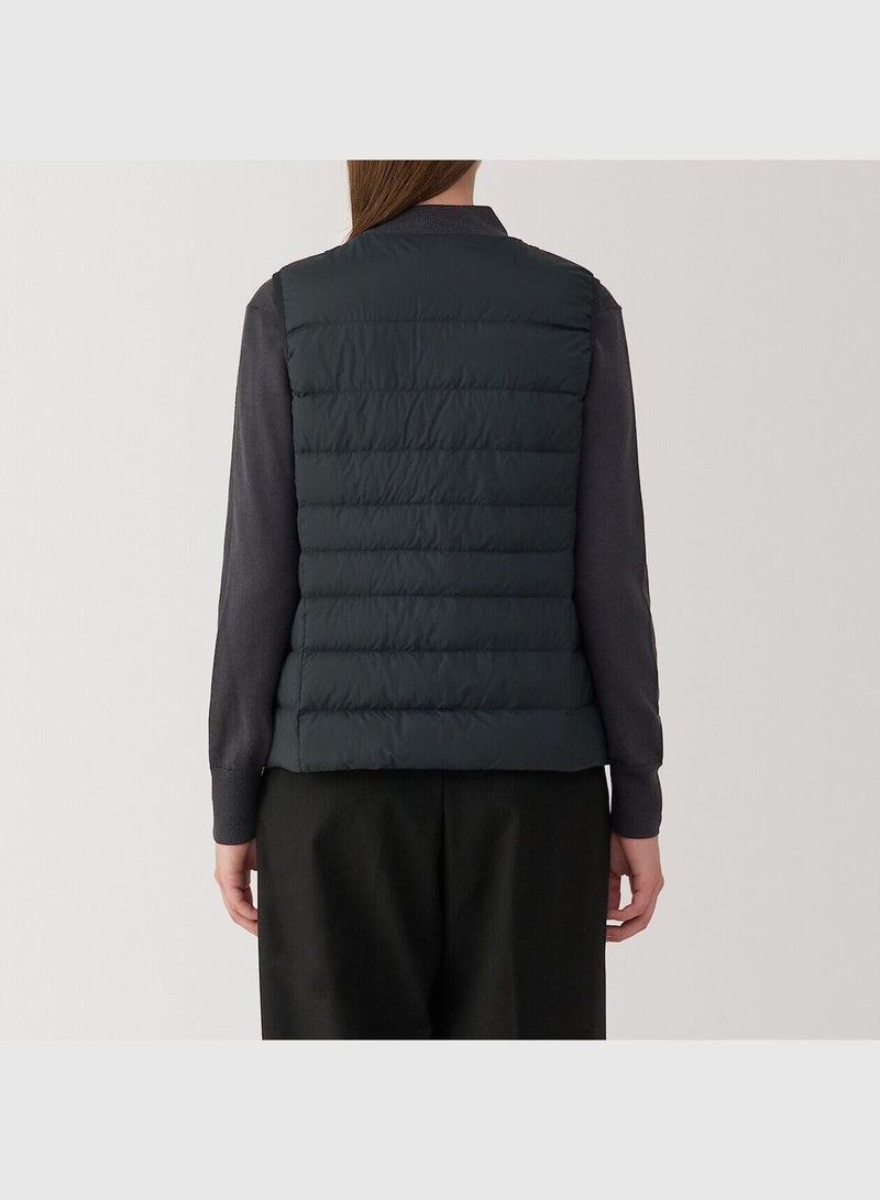 Light Weight Down Collarless Pocketable Vest