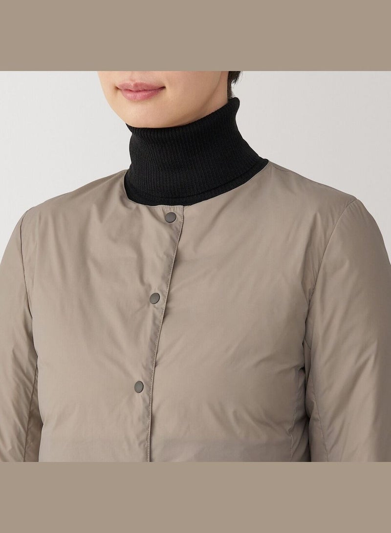 Light Weight Down Collarless Pocketable Jacket