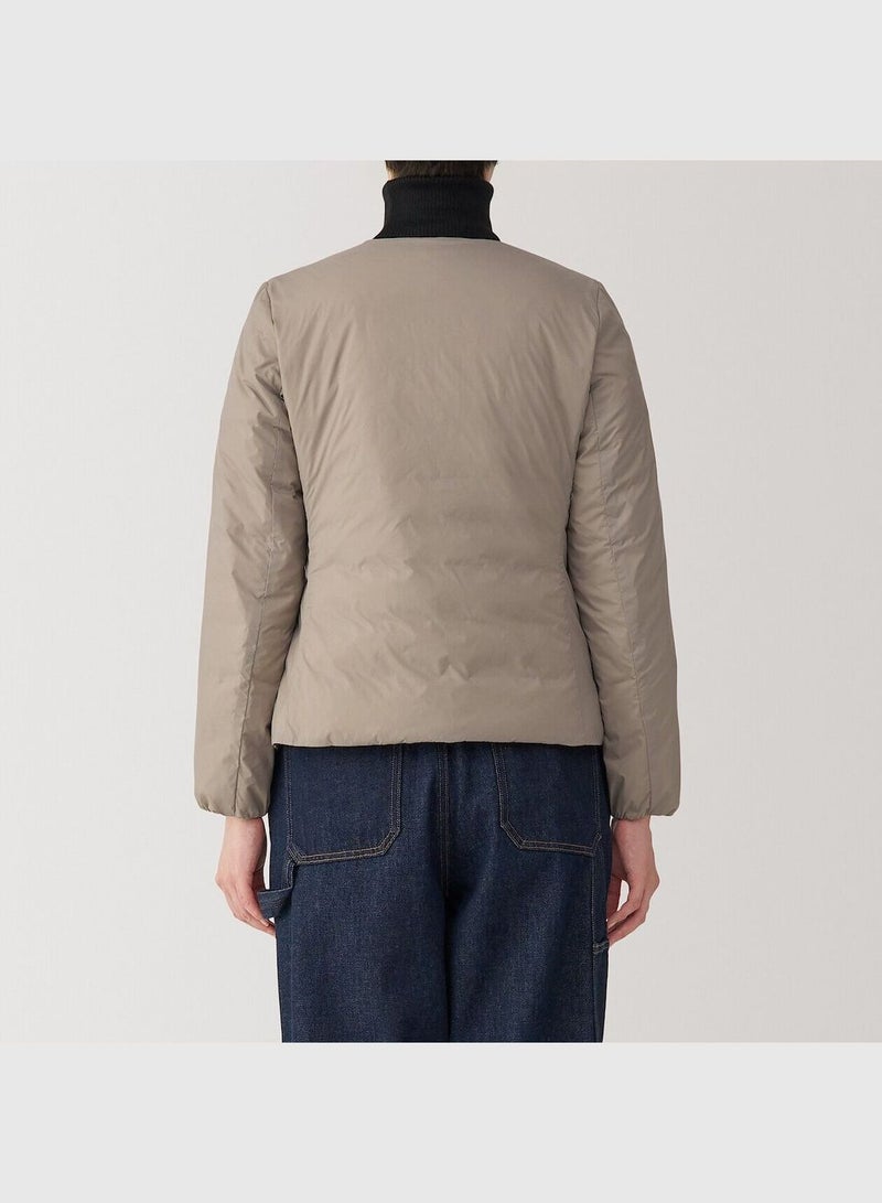 Light Weight Down Collarless Pocketable Jacket