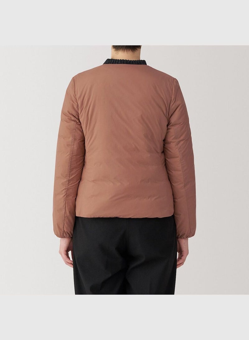 Light Weight Down Collarless Pocketable Jacket