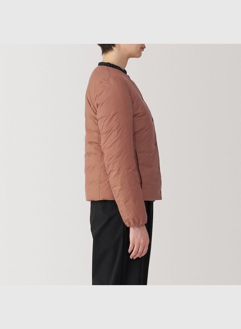 Light Weight Down Collarless Pocketable Jacket