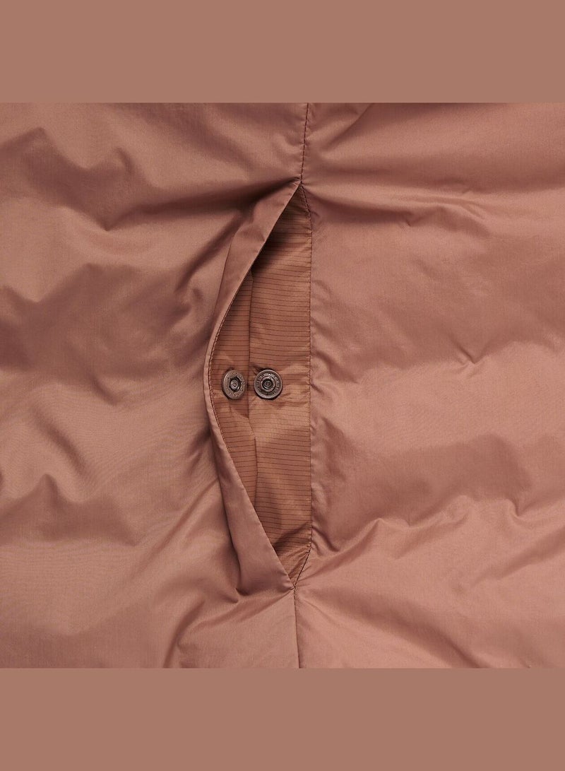 Light Weight Down Collarless Pocketable Jacket