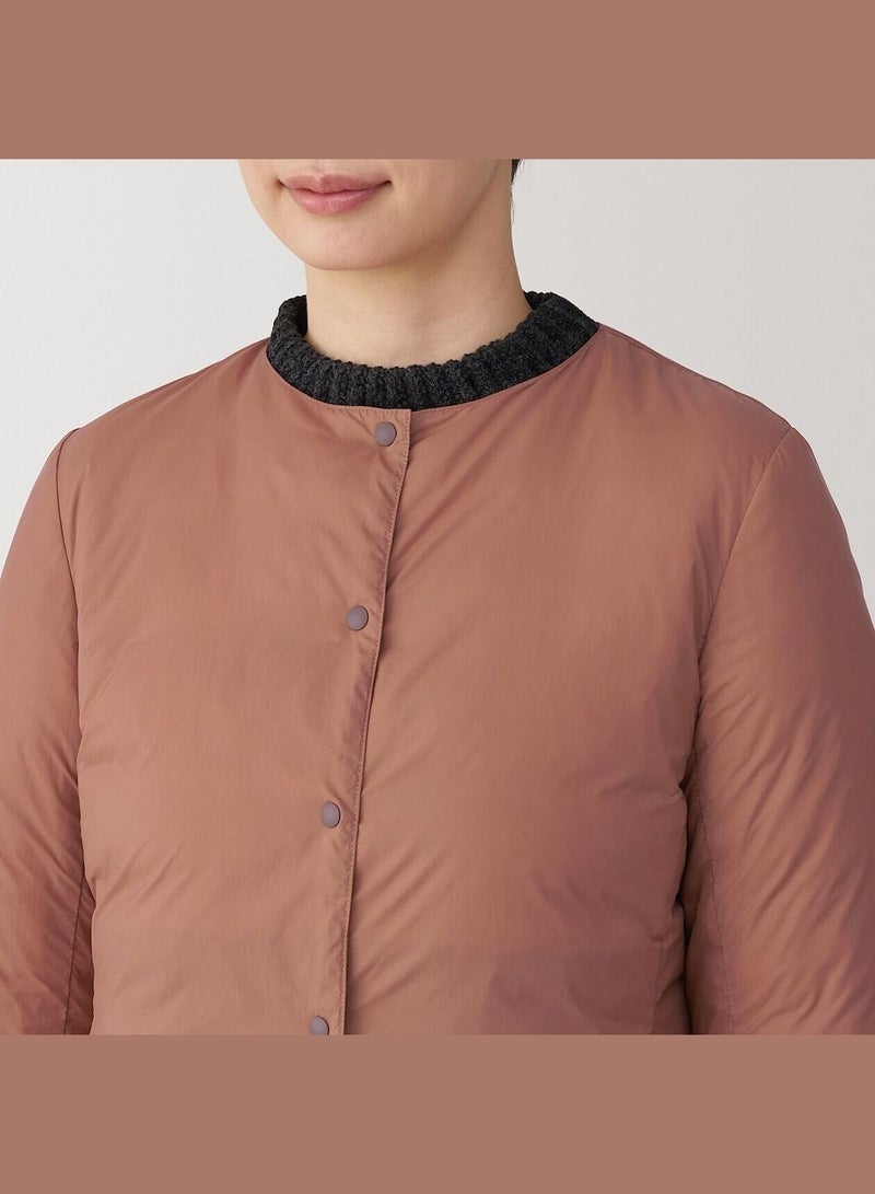 Light Weight Down Collarless Pocketable Jacket