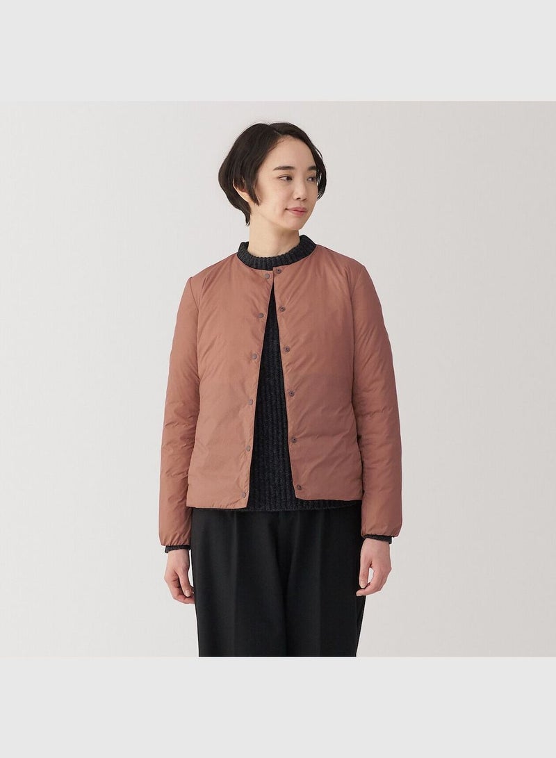 Light Weight Down Collarless Pocketable Jacket