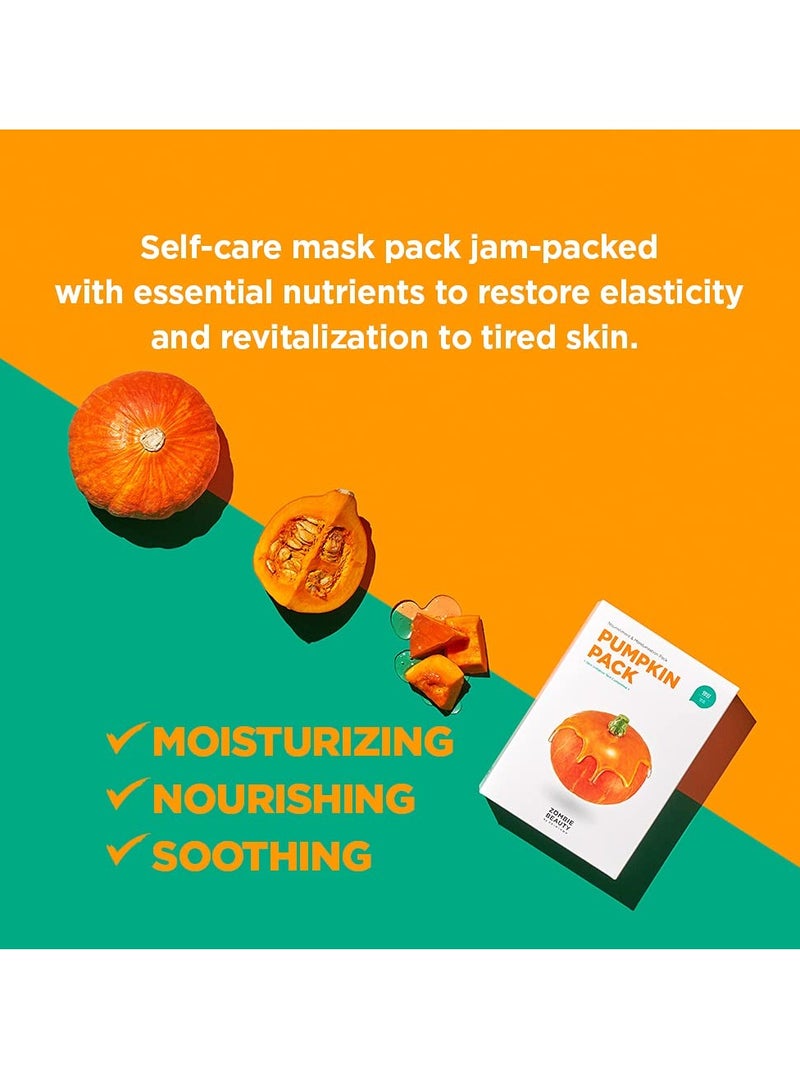 Pumpkin Pack (1Box -16ea) Anti-Wrinkle Care Solutions- Face Mask Orange
