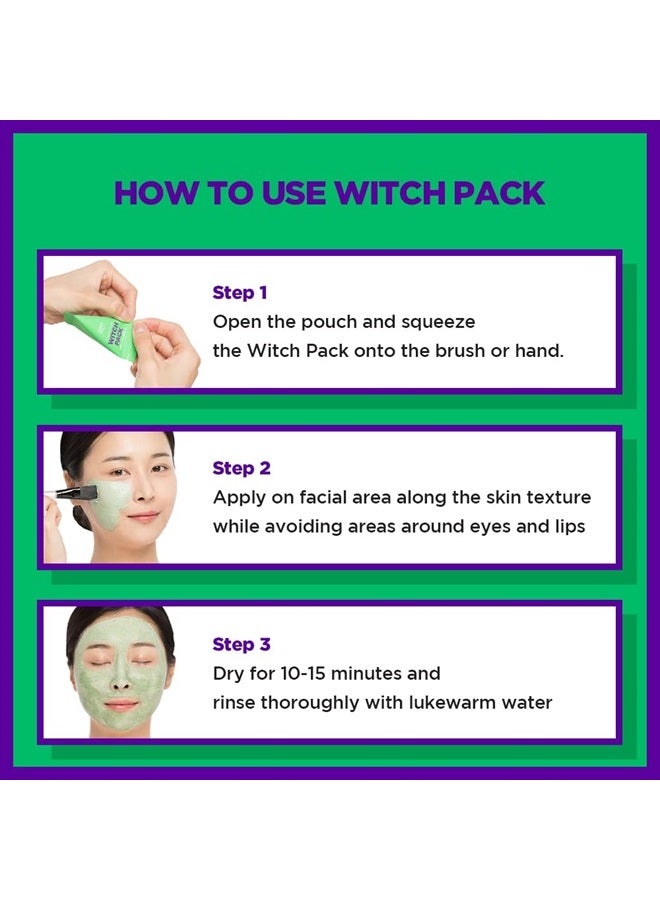 Witch Pack 1xBox - 8ea, Creamy Mud Pack with Green Tea, Water Calming Purifying Pore Care Witch Pack
