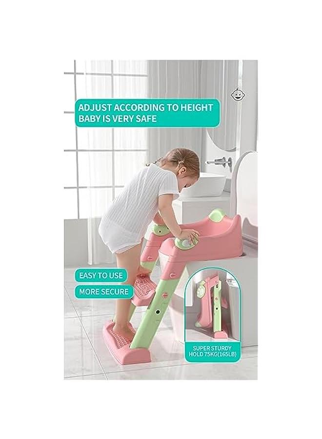 Potty Training Seat with Step Stool Ladder,Potty Training Toilet for Kids Boys Girls, Toddlers-Comfortable Safe Potty Seat with Anti-Slip Pads(Gerry Blue)