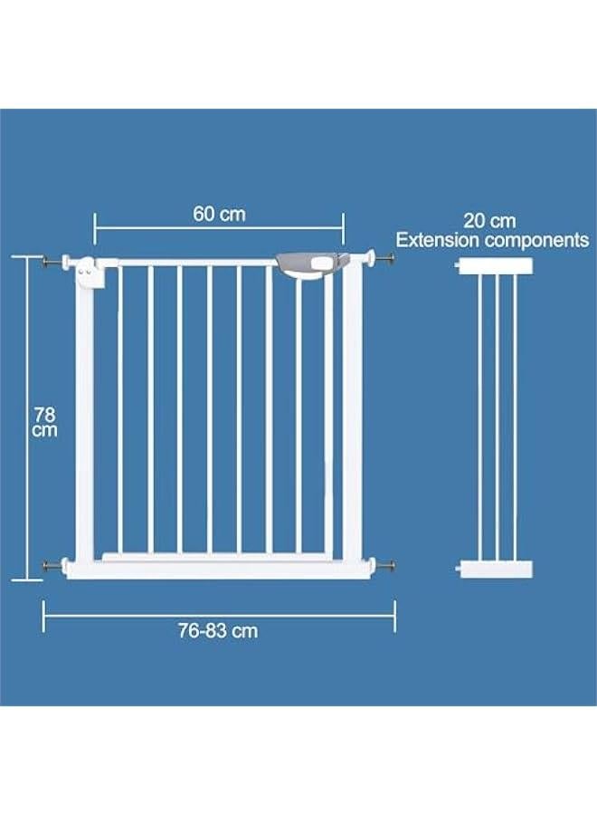 Safe Lock Baby Gate for Stairs Doorways and House 37 inch to 41 inch Extra Wide Pressure Mounted Easy Walk Through Auto Close Safety Pet Gate (White)