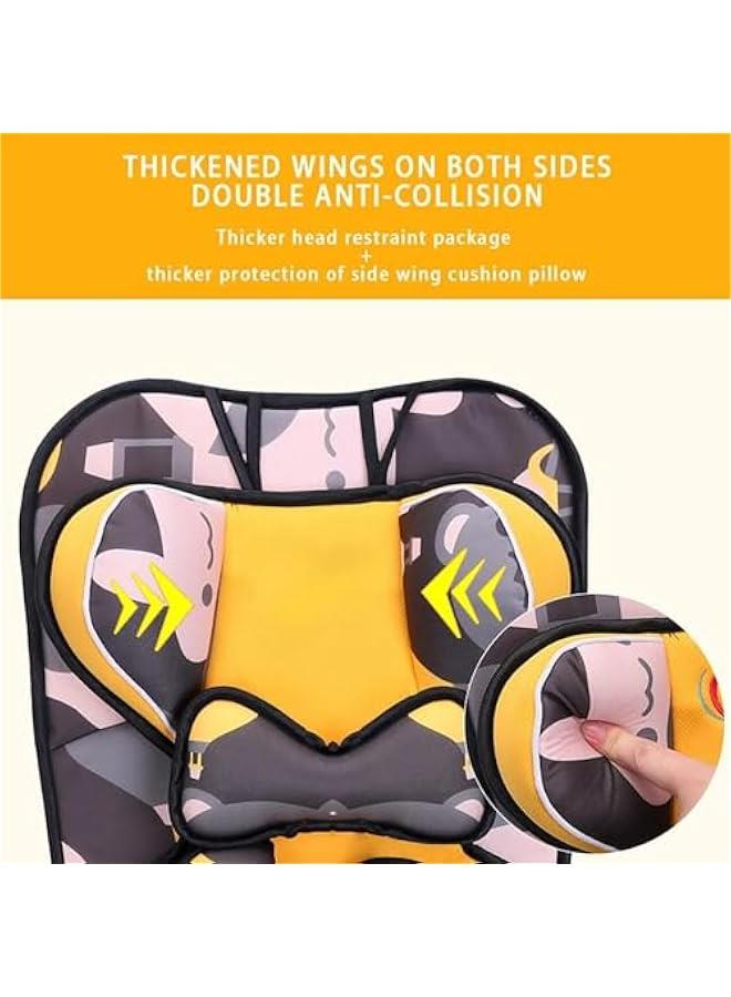 Auto Child Safety Seat Simple Car Portable Seat Belt, Little Kids Seat Belt Adjuster,Travel Car Seat with Adjustable Shoulder Straps for Baby Kids 0-12 Years Old (Yacht bear)