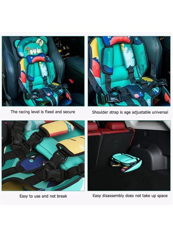 Auto Child Safety Seat Simple Car Portable Seat Belt, Little Kids Seat Belt Adjuster,Travel Car Seat with Adjustable Shoulder Straps for Baby Kids 0-12 Years Old (Yacht bear)