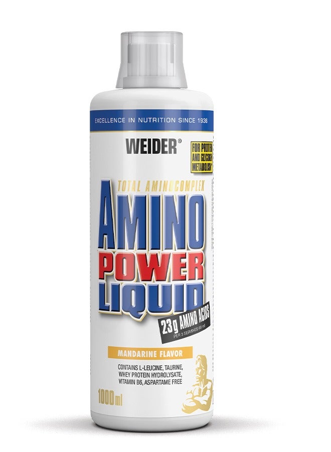 Amino Power Liquid - 1000ml, Mandarine Flavor, High-Dosage Amino Acid Supplement