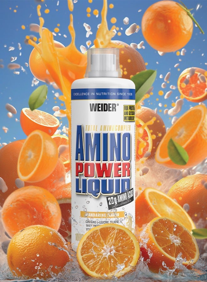 Amino Power Liquid - 1000ml, Mandarine Flavor, High-Dosage Amino Acid Supplement