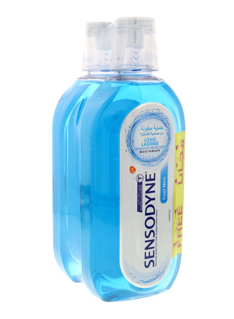 Cool Mint Long Lasting Sensitivity Protection Mouthwash (1+1 Free) Blue 2 x 500ml