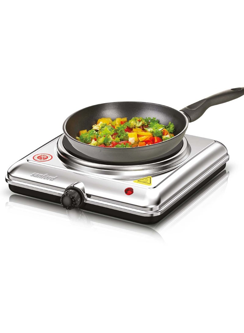 Stainless Steel Electric Infrared Induction Cooker Single Burner with 5 Temperature Settings and Overheat Protection SF5003IC BS Silver