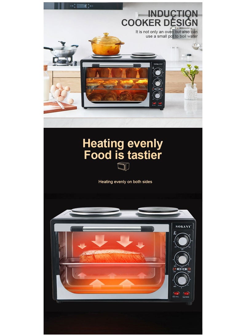 Multifunctional Household Electric Toaster Oven 35L 3200W SK-535 Black