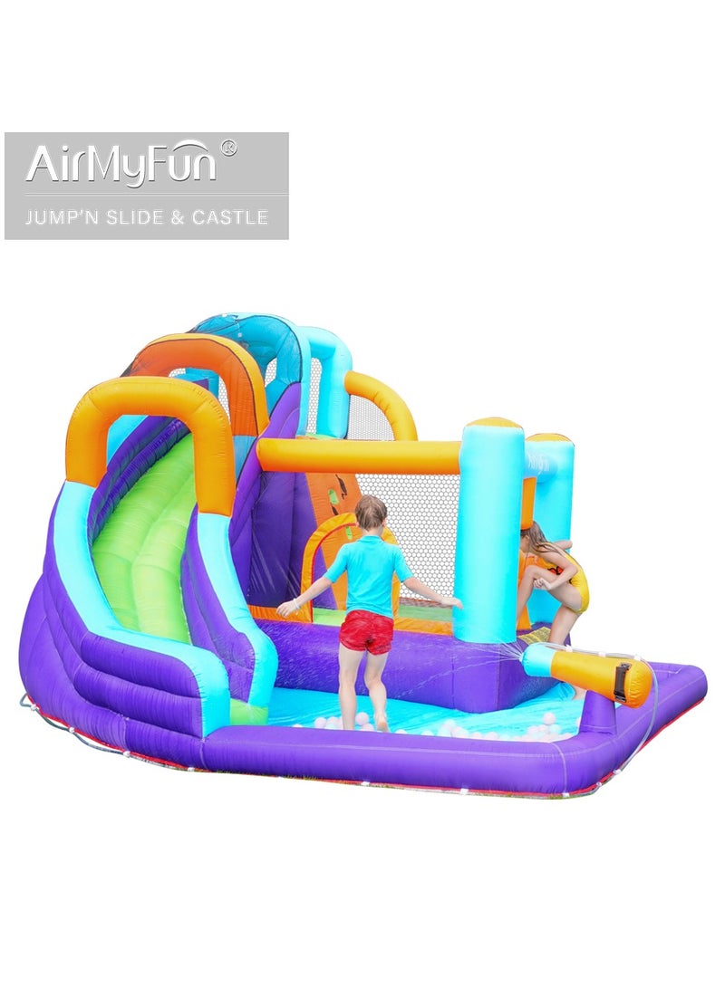 AirMyFun Bounce House for Kids and Toddler, Inflatable Bouncy Castle with Blower Outdoor Jumping House with Slide 83020