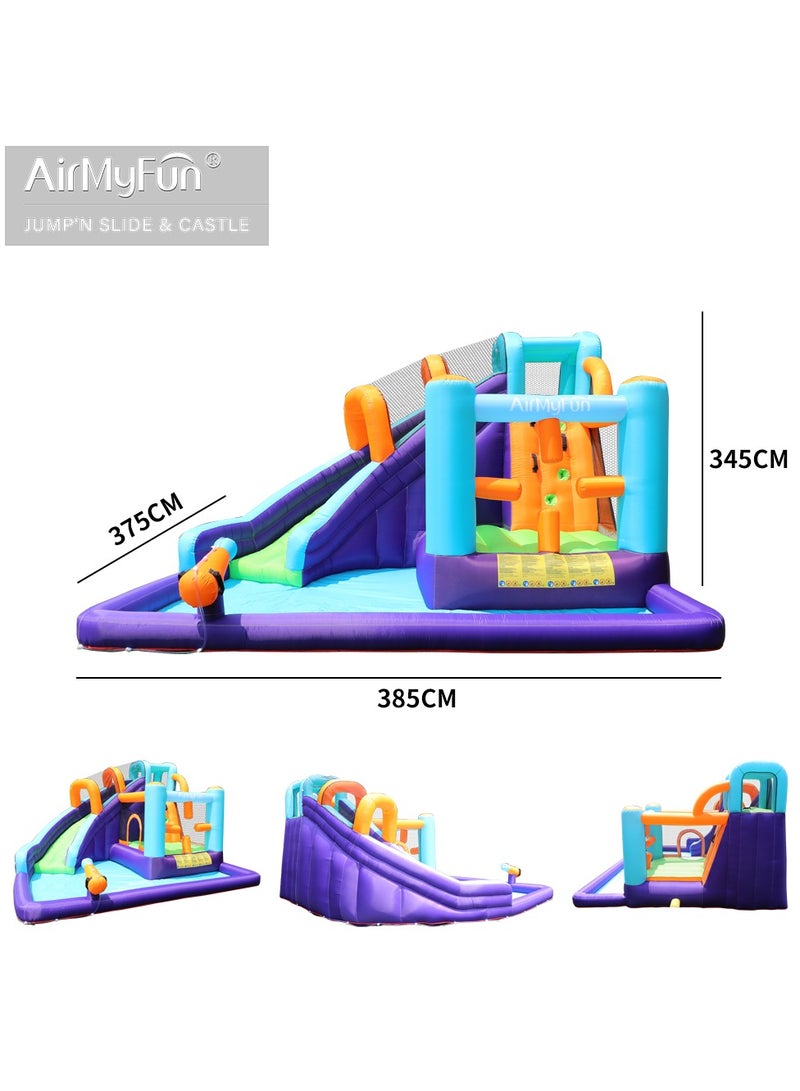 AirMyFun Bounce House for Kids and Toddler, Inflatable Bouncy Castle with Blower Outdoor Jumping House with Slide 83020