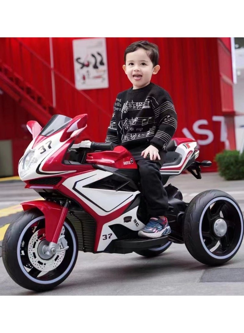 Electric Motorcycle for Kids Children's Ride-on Toys Tricycle Large 3 Wheels Motorbike Pink