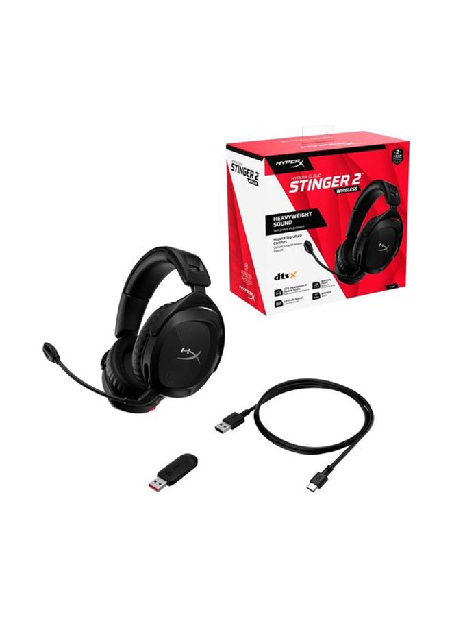 HyperX Cloud Stinger 2 Wireless Gaming Headset Compatible with Pc. Noise-Cancelling Swivel-to-Mute Microphone,Comfortable Memory Foam,Up to 20 Hours of Battery Life - Black