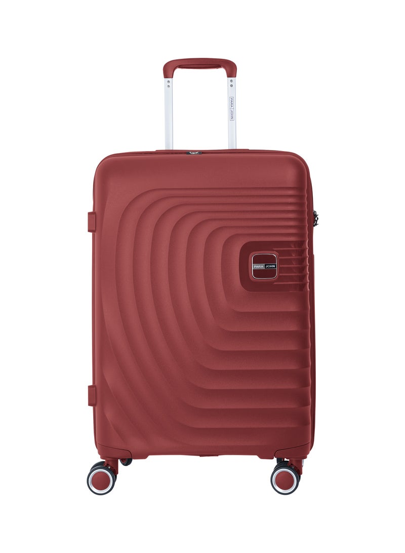 3 Piece with Trolley Set with Lightweight Polypropylene Shell 8 Spinner Wheels for Travel Wine Red