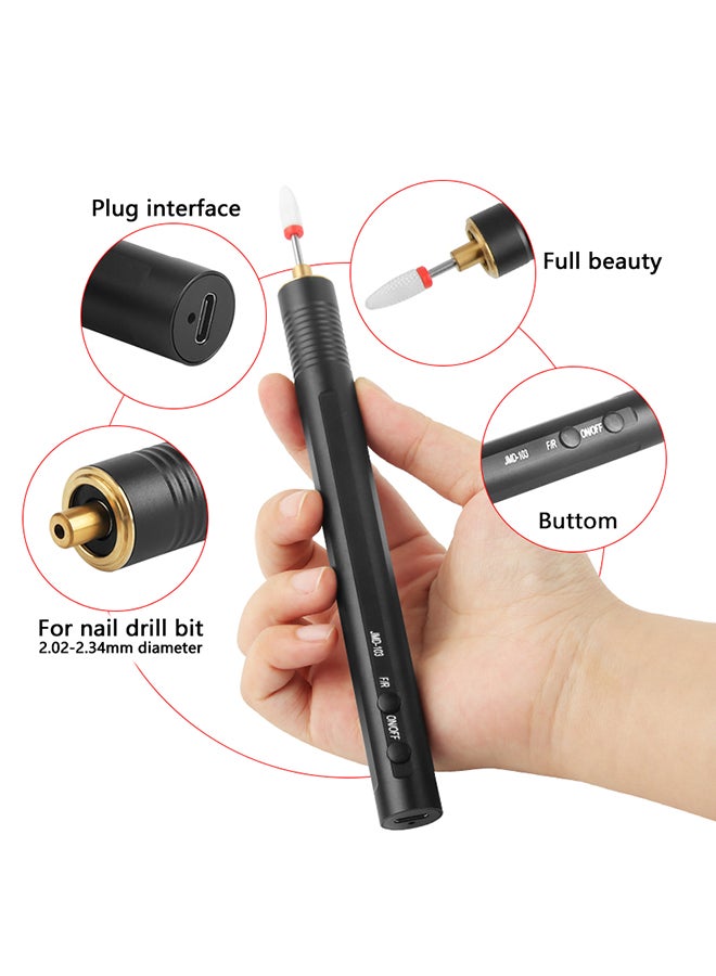 Jmd103 Portable Electric Nail Drill Rechargeable Mini Polishing Pen Cordless Rechargeable Acrylic Nails Dill Manicure Usb Plug