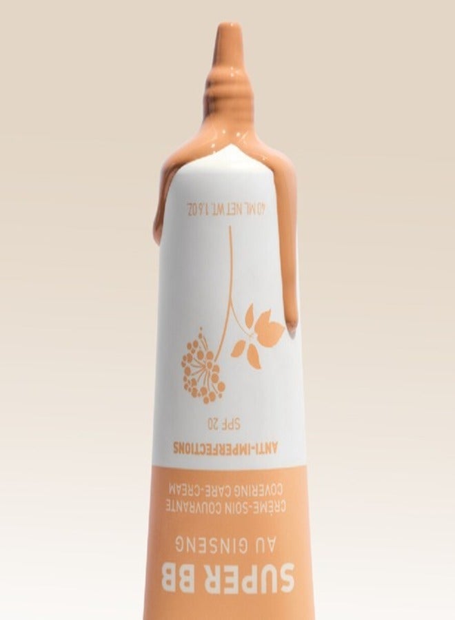 ERBORIAN Super BB Cream Au Ginseng, Caramel - High Coverage, Radiant Look, 40ml