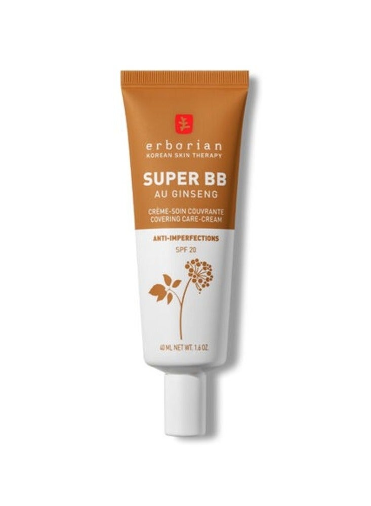 ERBORIAN Super BB Cream Au Ginseng, Caramel - High Coverage, Radiant Look, 40ml