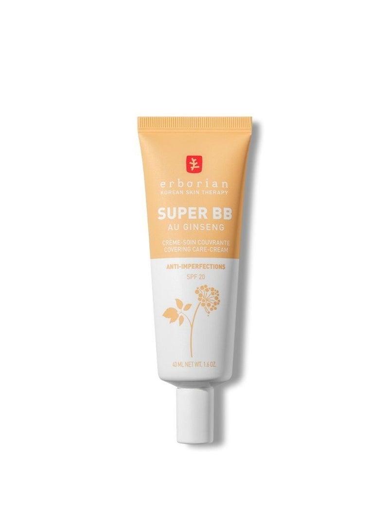 ERBORIAN Super BB Cream Au Ginseng, Nude - High Coverage, Radiant Look, 40ml