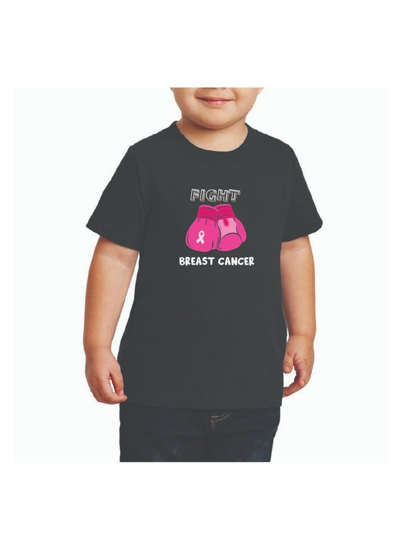 PinkCancer Awareness Kids T-Shirts for Boys – Support and Inspire with Pink Ribbon Design – Round Neck Short Sleeve Soft Cotton T-Shirt