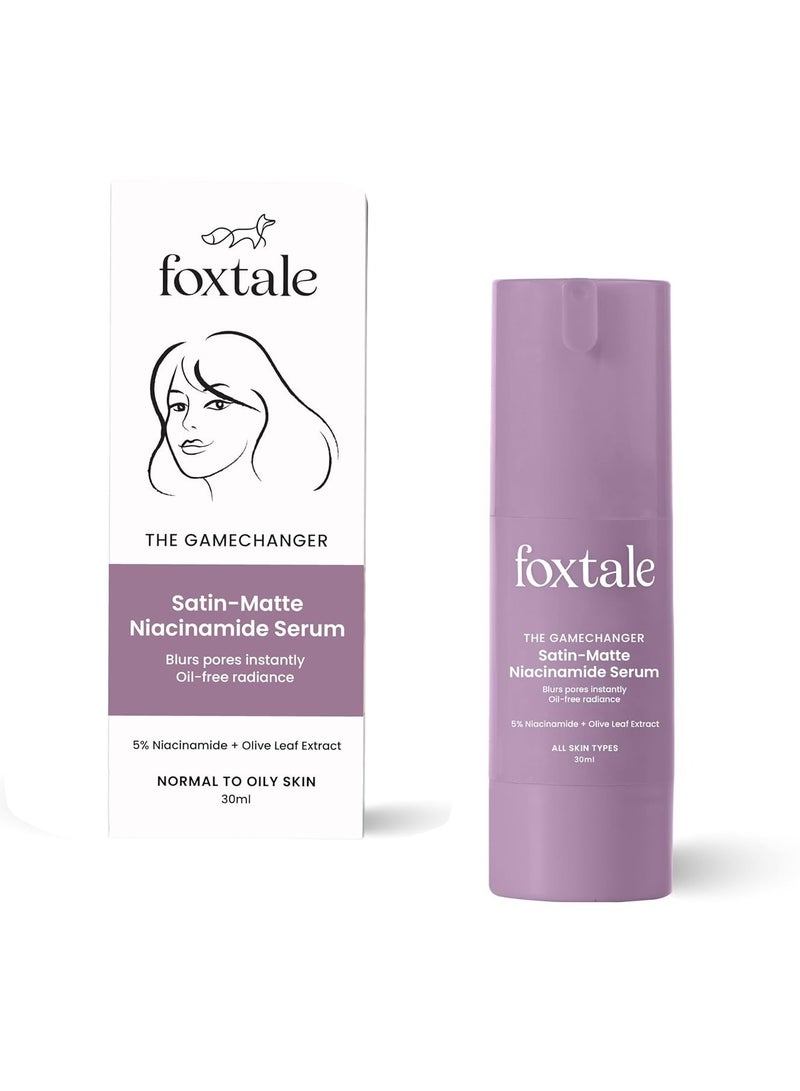 Foxtale 5% Niacinamide Face Serum Fades Blemishes & Acne Marks Reduce Dark Spots Controls Oil and Brightens Skin Lightweight AND Non-sticky All Skin Types Men AND Women - 30ml