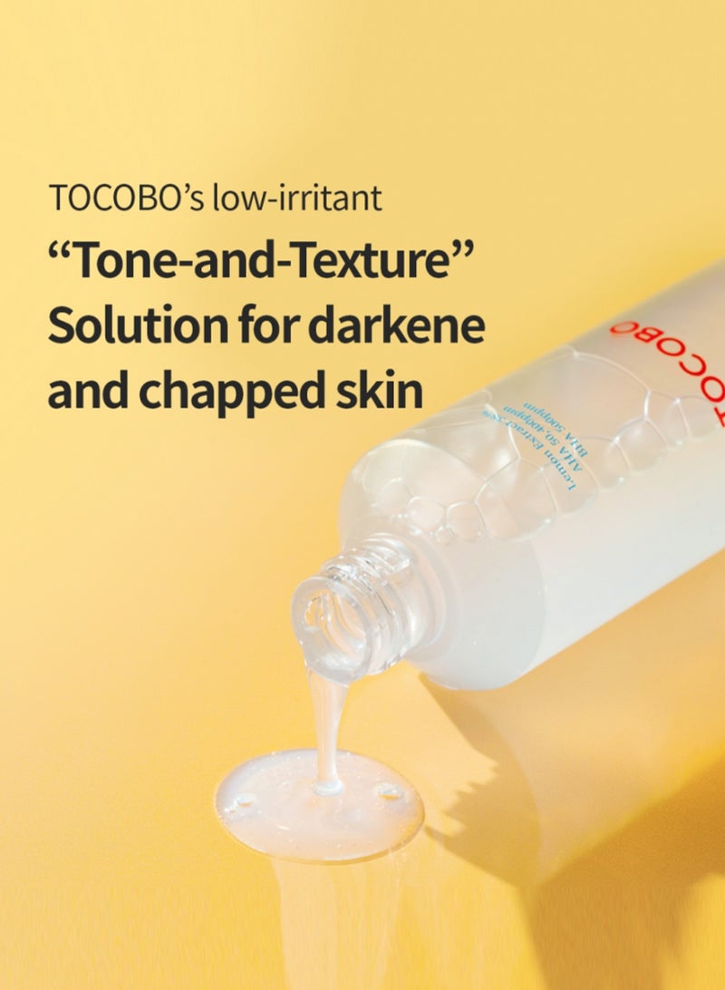 TOCOBO AHA BHA Lemon Toner 150ml – Exfoliating Toner with Lemon Extract for Brightening, Pore Care, and Smooth Skin – Contains AHA & BHA for Gentle Exfoliation and Renewal