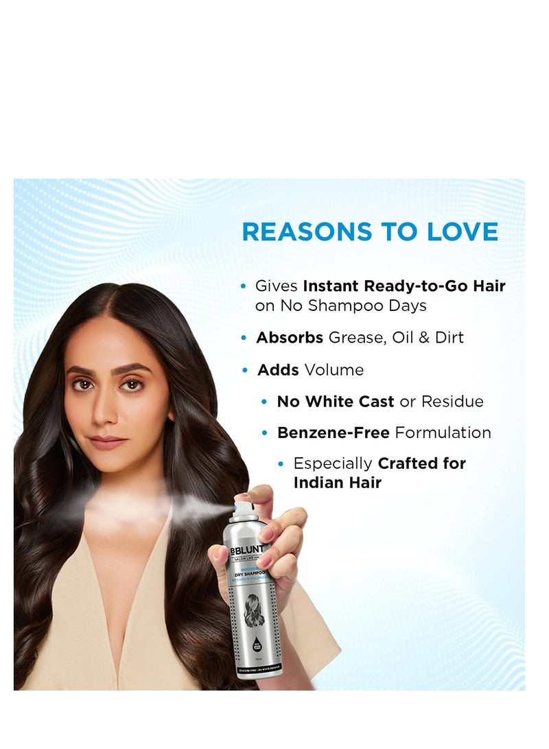 BBLUNT Refresh Dry Shampoo to Instantly Refresh AND Add Volume - 150 ml Benzene-Free Leaves No Residue