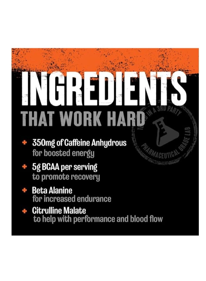 Animal Fury - Pre Workout Powder, Energy and Focus Supplement with 5g BCAA, 350 mg Caffeine, Beta-Alanine, Nitric Oxide Booster, Watermelon Flavor, 20 Servings