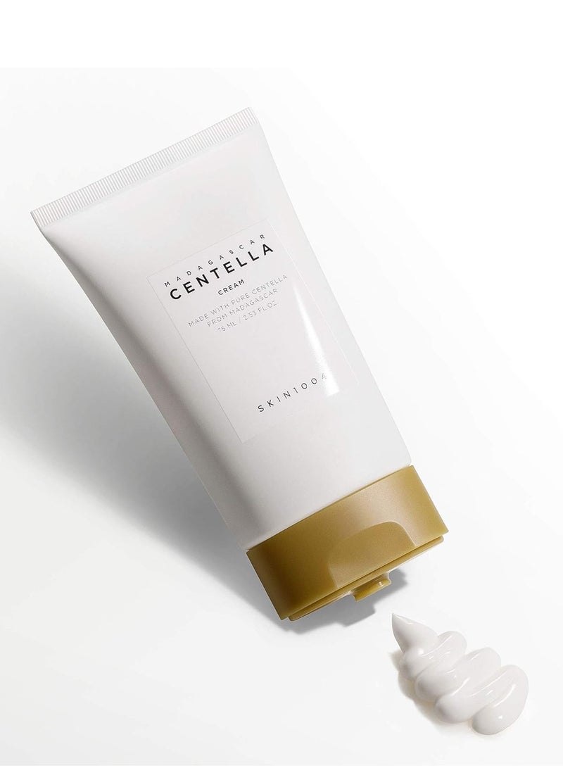 Madagascar Centella Cream - 75ML, Quadruple Ceramide Complex, Strengthens Skin Barrier, Moisturizes and Soothes Dry, Sensitive Skin Brown