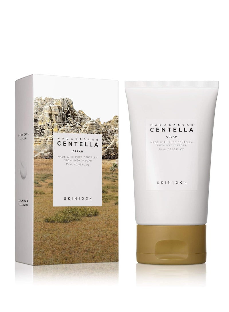 Madagascar Centella Cream - 75ML, Quadruple Ceramide Complex, Strengthens Skin Barrier, Moisturizes and Soothes Dry, Sensitive Skin Brown