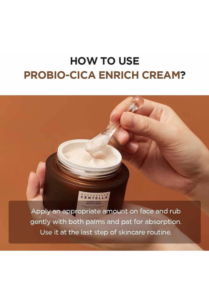 Madagascar Centella Probio-Cica Enrich Cream, Formulated Probio-Cica And Teca For Calming Effects  50Ml Skin1004 Brown