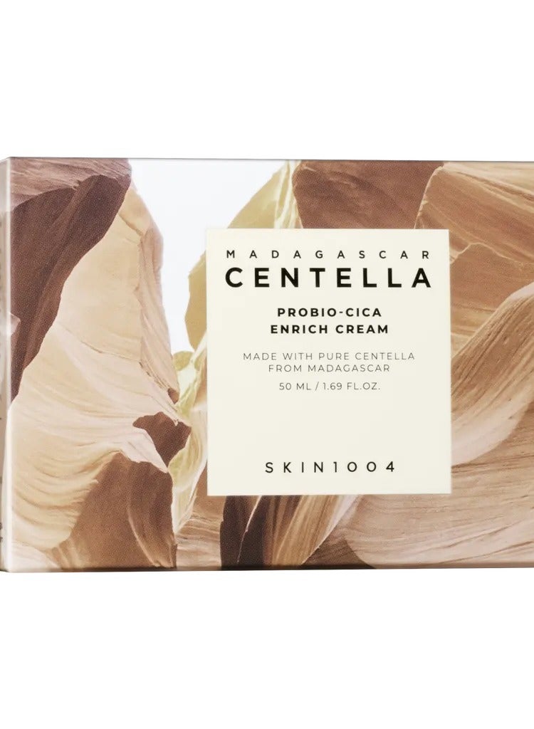 Madagascar Centella Probio-Cica Enrich Cream, Formulated Probio-Cica And Teca For Calming Effects  50Ml Skin1004 Brown