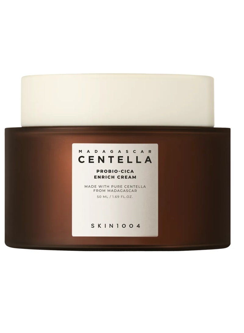 Madagascar Centella Probio-Cica Enrich Cream, Formulated Probio-Cica And Teca For Calming Effects  50Ml Skin1004 Brown