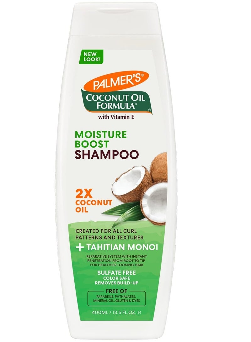 Palmer's Coconut Oil Shampoo for Moisture Boost of Dry, Damaged & Colour Treated Hair, Minimizes Tangles - 400ml