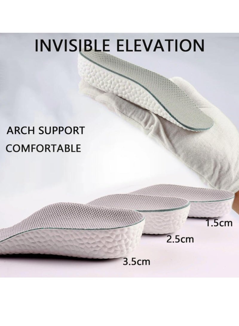 1 Pair Inner Height Increasing Insole Heel Lift Foot Pads Invisible Hidden Soft Heel Cushion 2.5Cm