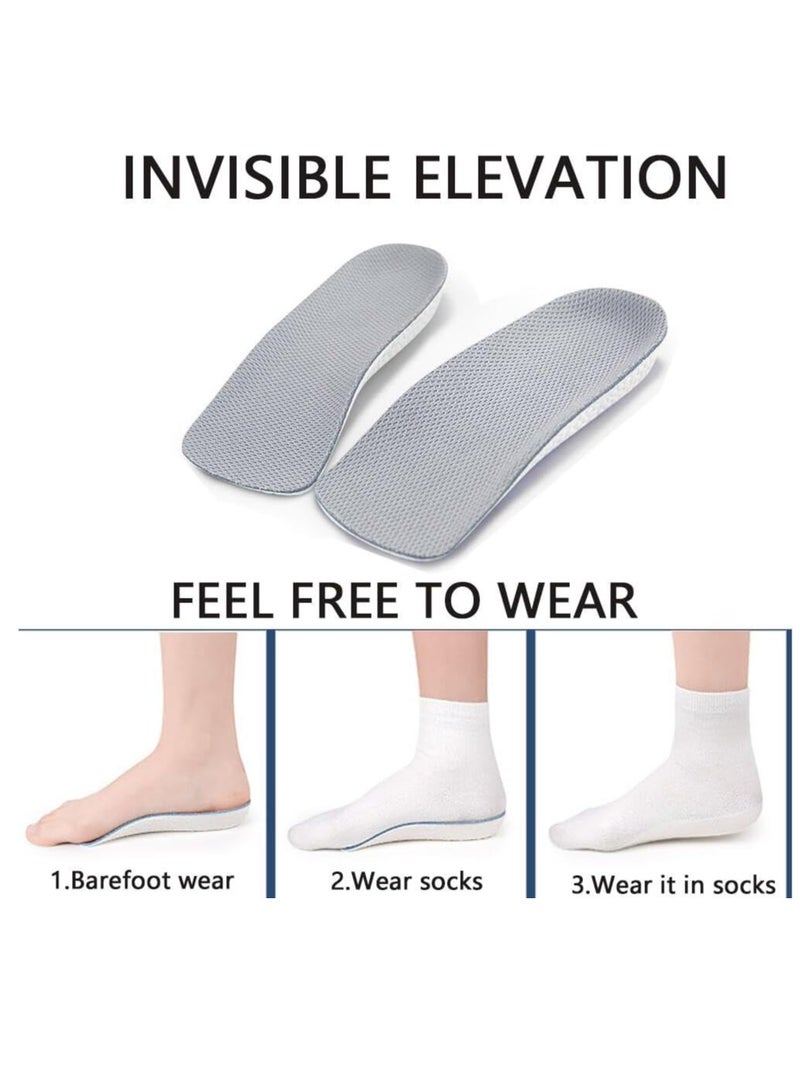 1 Pair Inner Height Increasing Insole Heel Lift Foot Pads Invisible Hidden Soft Heel Cushion 2.5Cm