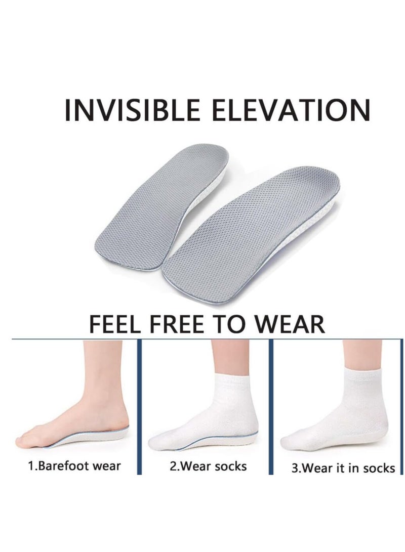 1 Pair Inner Height Increasing Insole Heel Lift Foot Pads Invisible Hidden Soft Heel Cushion Shock Absorption 3.5Cm