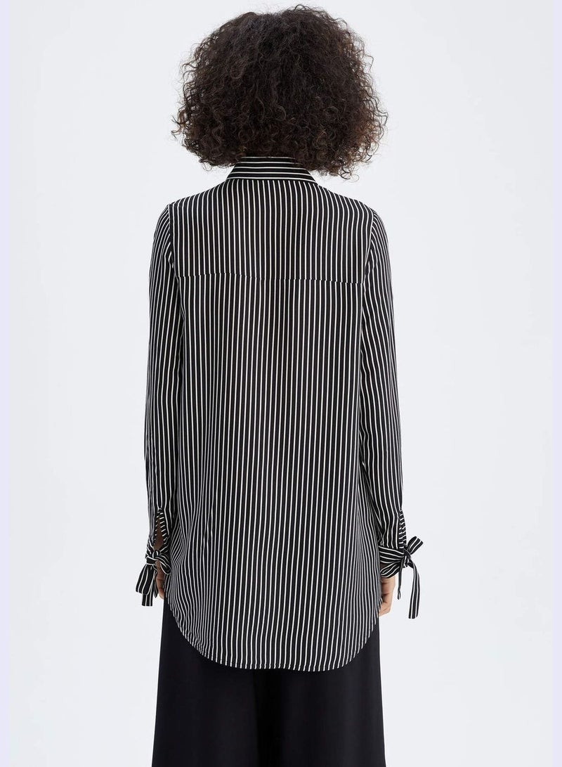 Regular Fit Long Sleeve Striped Shirt Tunic