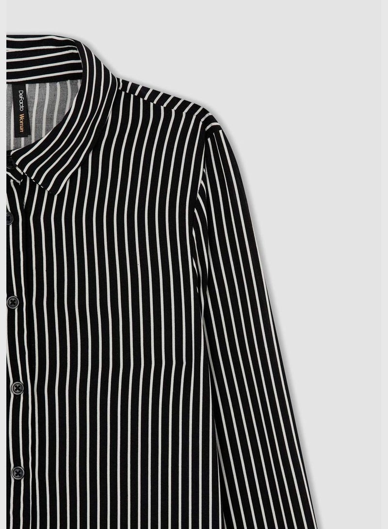 Regular Fit Long Sleeve Striped Shirt Tunic