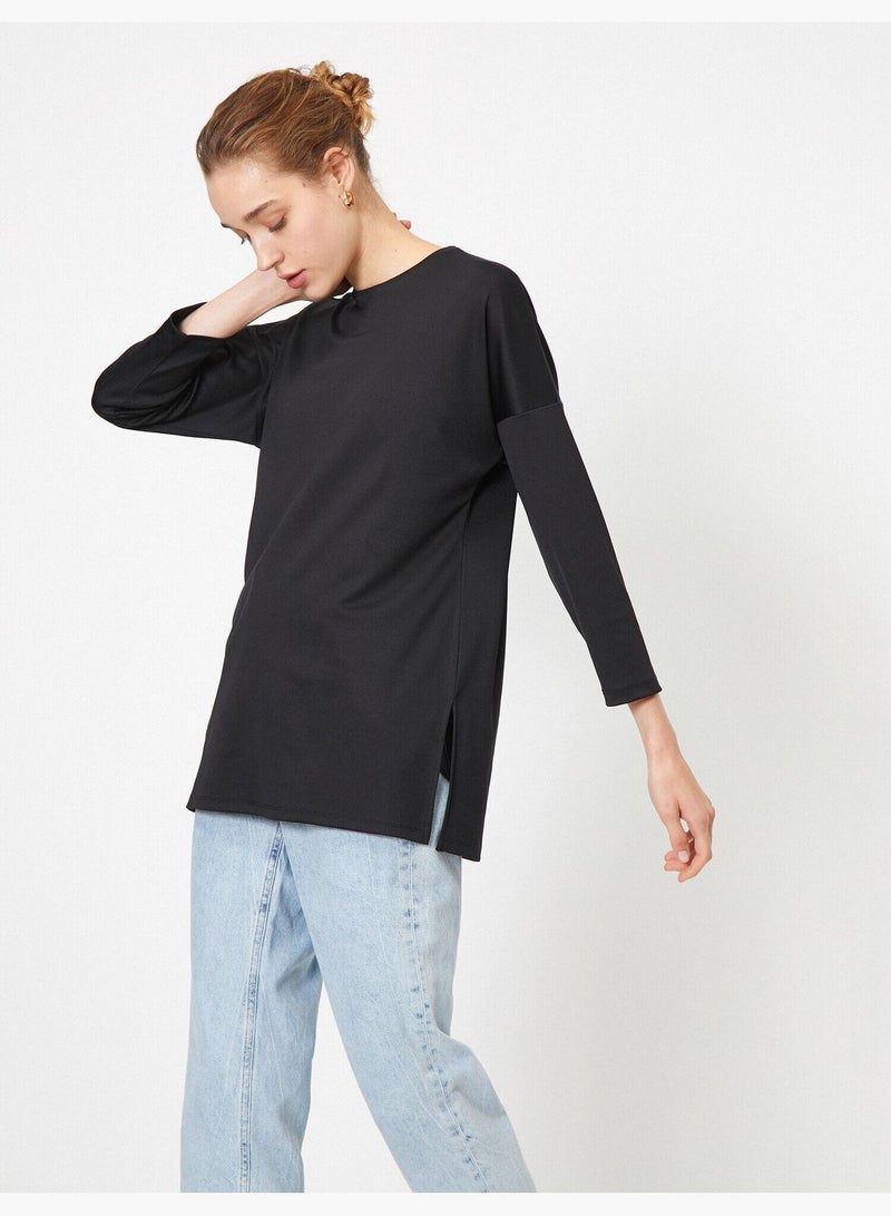 3/4 Sleeve Long Sweatshirt