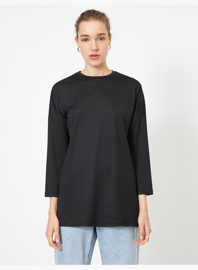 3/4 Sleeve Long Sweatshirt