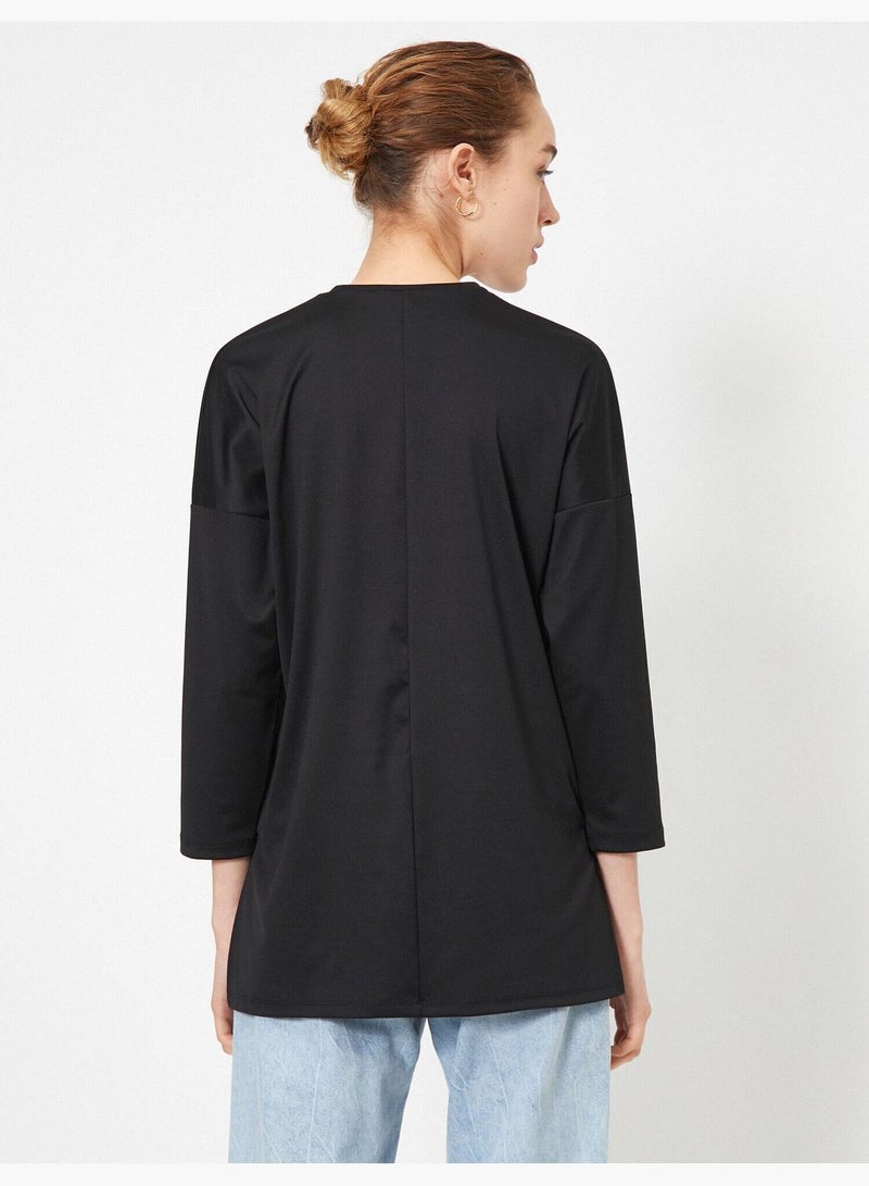 3/4 Sleeve Long Sweatshirt