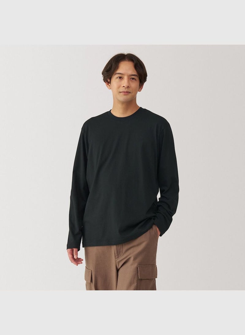 Washed Jersey Crew Neck Long Sleeve T-Shirt